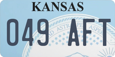 KS license plate 049AFT