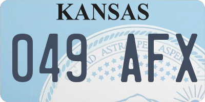 KS license plate 049AFX