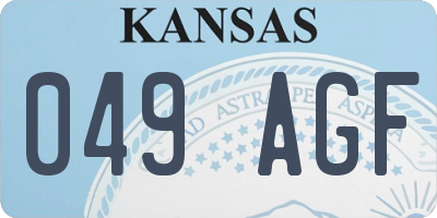 KS license plate 049AGF