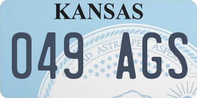 KS license plate 049AGS