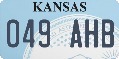 KS license plate 049AHB