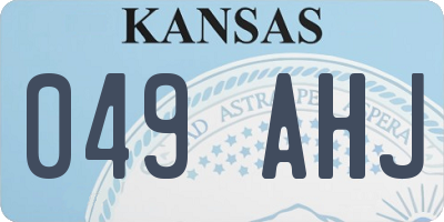 KS license plate 049AHJ