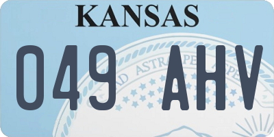 KS license plate 049AHV