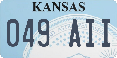 KS license plate 049AII