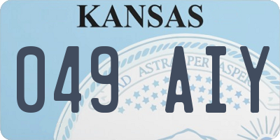 KS license plate 049AIY