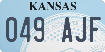 KS license plate 049AJF