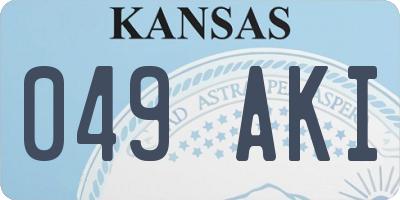 KS license plate 049AKI