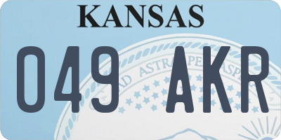 KS license plate 049AKR