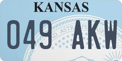KS license plate 049AKW