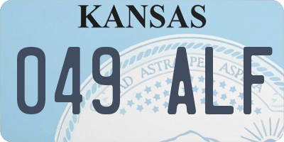 KS license plate 049ALF