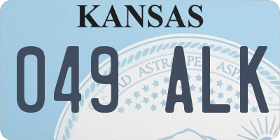 KS license plate 049ALK