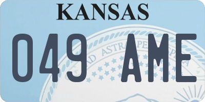 KS license plate 049AME