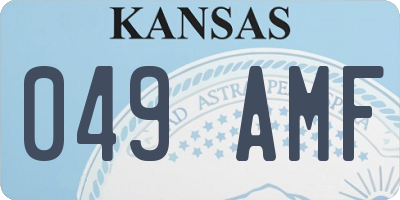 KS license plate 049AMF