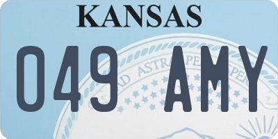 KS license plate 049AMY