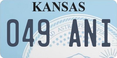 KS license plate 049ANI