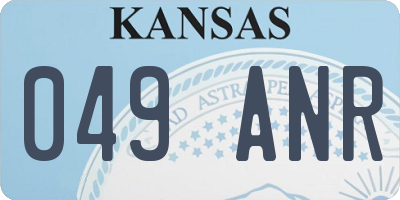 KS license plate 049ANR