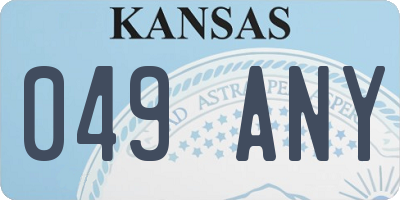 KS license plate 049ANY