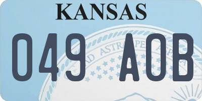 KS license plate 049AOB