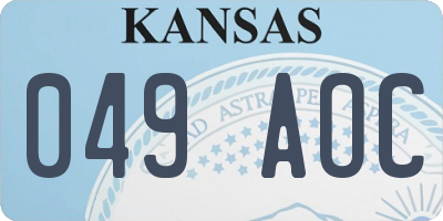 KS license plate 049AOC
