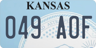 KS license plate 049AOF
