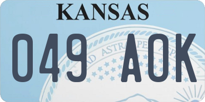 KS license plate 049AOK