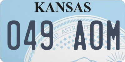 KS license plate 049AOM