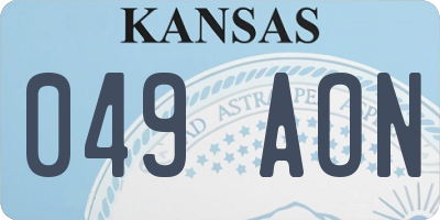 KS license plate 049AON