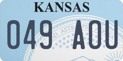 KS license plate 049AOU