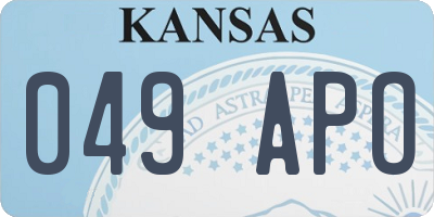 KS license plate 049APO