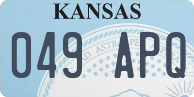 KS license plate 049APQ