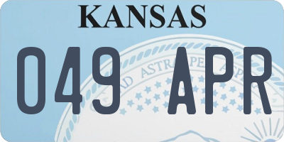 KS license plate 049APR