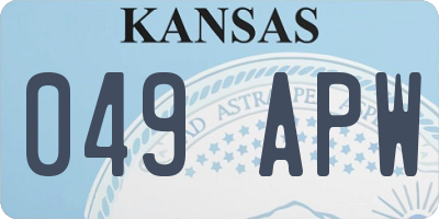 KS license plate 049APW