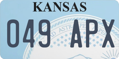 KS license plate 049APX