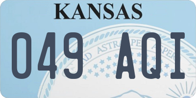 KS license plate 049AQI
