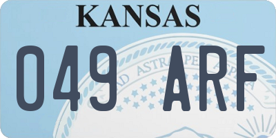 KS license plate 049ARF