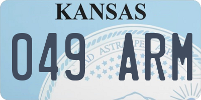 KS license plate 049ARM