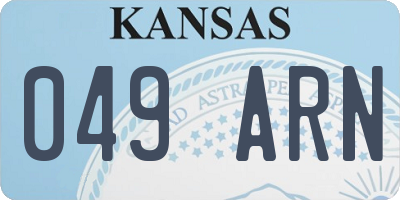 KS license plate 049ARN
