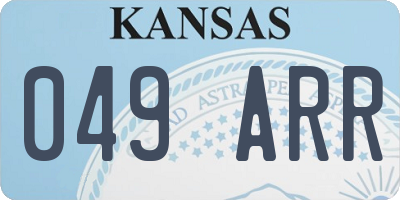 KS license plate 049ARR