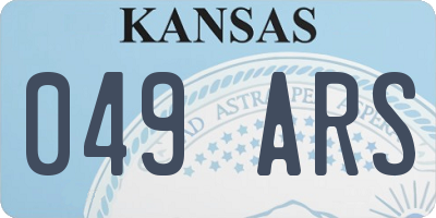 KS license plate 049ARS