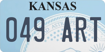 KS license plate 049ART