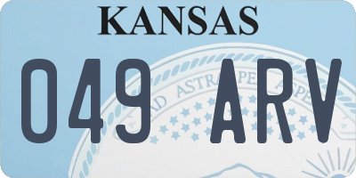 KS license plate 049ARV