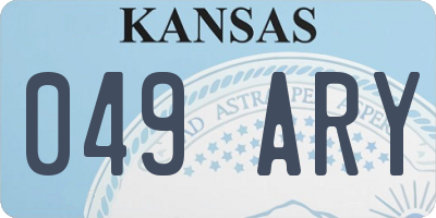 KS license plate 049ARY