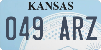 KS license plate 049ARZ