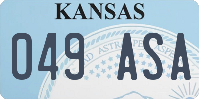 KS license plate 049ASA
