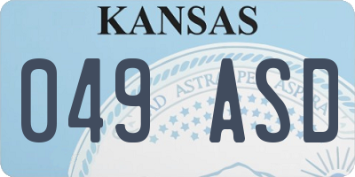 KS license plate 049ASD