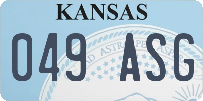 KS license plate 049ASG