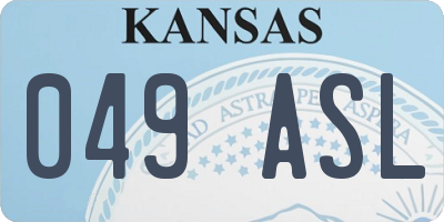 KS license plate 049ASL