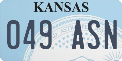 KS license plate 049ASN