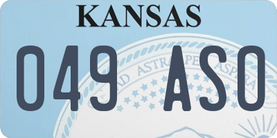 KS license plate 049ASO