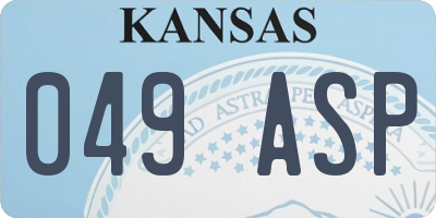 KS license plate 049ASP
